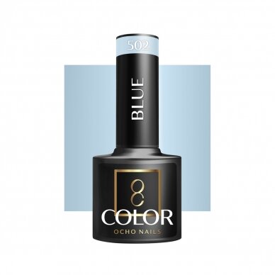 OCHO NAILS ilgalaikis hibridinis nagų lakas manikiūrui BLUE 502, 5 g. OCHO NAILS ilgalaikis hibridinis nagų lakas manikiūrui BLUE 502, 5 g.