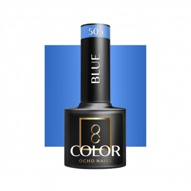 OCHO NAILS ilgalaikis hibridinis nagų lakas manikiūrui BLUE 505, 5 g. OCHO NAILS ilgalaikis hibridinis nagų lakas manikiūrui BLUE 505, 5 g.