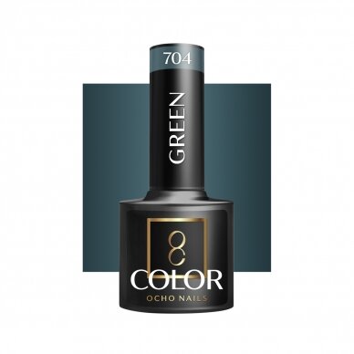 OCHO NAILS long-lasting hybrid nail polish for manicure GREEN 704, 5 g.