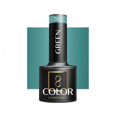 OCHO NAILS long-lasting hybrid nail polish for manicure GREEN 705, 5 g.