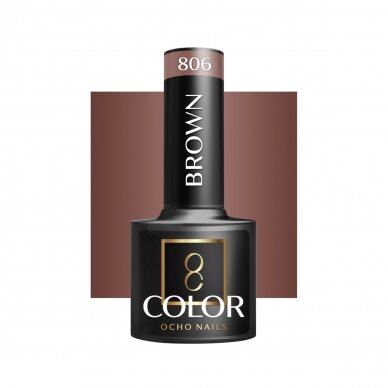 OCHO NAILS стойкий гибридный лак для маникюра BROWN 806, 5 g. OCHO NAILS стойкий гибридный лак для маникюра BROWN 806, 5 g.