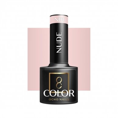 OCHO NAILS ilgalaikis hibridinis nagų lakas manikiūrui NUDE N01, 5 g. OCHO NAILS ilgalaikis hibridinis nagų lakas manikiūrui NUDE N01, 5 g.