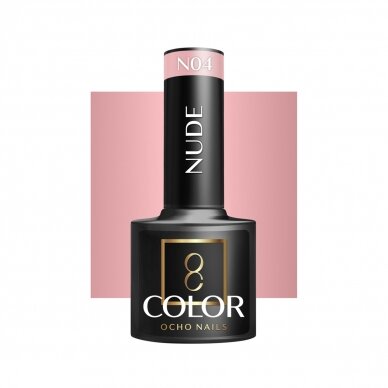 OCHO NAILS ilgalaikis hibridinis nagų lakas manikiūrui NUDE N04, 5 g. OCHO NAILS ilgalaikis hibridinis nagų lakas manikiūrui NUDE N04, 5 g.