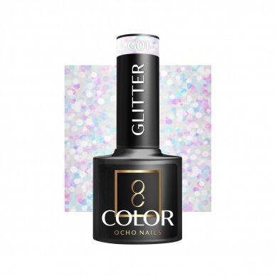 OCHO NAILS Стойкий гибридный лак для маникюра GLITTER G01, 5 г. OCHO NAILS Стойкий гибридный лак для маникюра GLITTER G01, 5 г.