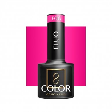 OCHO NAILS ilgalaikis hibridinis nagų lakas manikiūrui FLUO F06, 5 g. OCHO NAILS ilgalaikis hibridinis nagų lakas manikiūrui FLUO F06, 5 g.