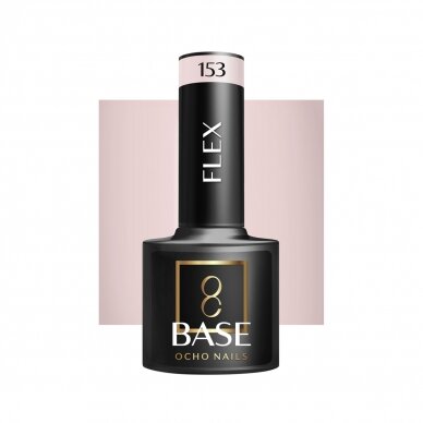 OCHO NAILS ilgalaikė hibridinė gelinio lakavimo bazė FLEX 153, 5 g. OCHO NAILS ilgalaikė hibridinė gelinio lakavimo bazė FLEX 153, 5 g.