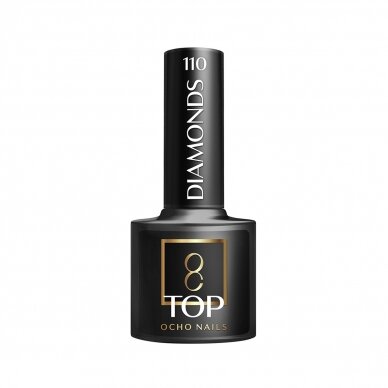 OCHO NAILS ilgalaikis apsauginis žėrintis lako sluoksnis be lipnumo DIAMONDS TOP NO WIPE 110, 5 g. OCHO NAILS ilgalaikis apsauginis žėrintis lako sluoksnis be lipnumo DIAMONDS TOP NO WIPE 110, 5 g.