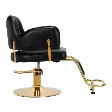 Profesionali kirpyklos kėdė grožio salonams LINZ GOLD, juodos spalvos 3