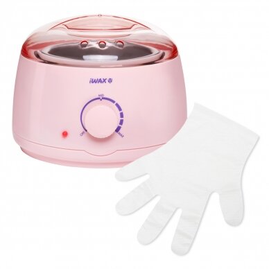 Profesionalus vaško šildytuvas skardinėms ir granulėms IWAX 100 400ML 100W, rožinės spalvos 6 Profesionalus vaško šildytuvas skardinėms ir granulėms IWAX 100 400ML 100W, rožinės spalvos 6