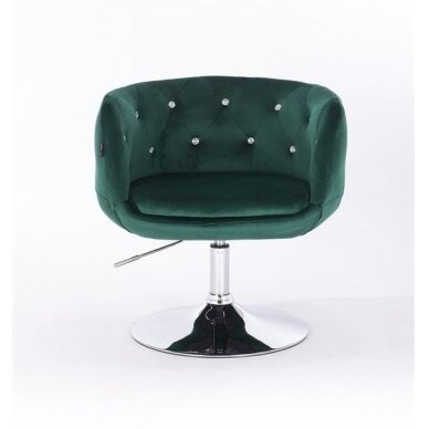 Кресло для салона красоты на устойчивой базе HR333N, зеленый велюр 1