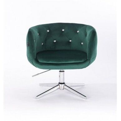 Beauty salon chair with stable base HR333CROSS, green velvet 1