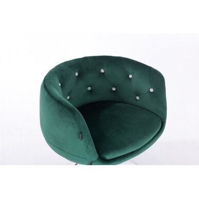 Beauty salon chair with stable base HR333CROSS, green velvet 3