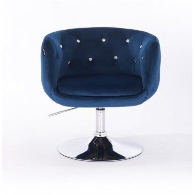 Кресло для салона красоты на устойчивой базе HR333N, синий велюр 1