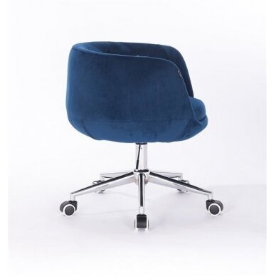 Beauty salon chair with wheels HR333K, blue velor 2