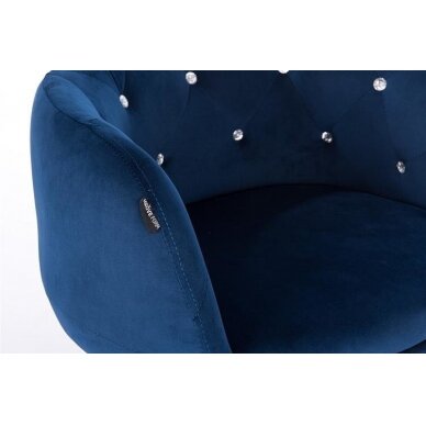 Grožio salono kėdė su ratukais HR333K, mėlynas veliūras 3