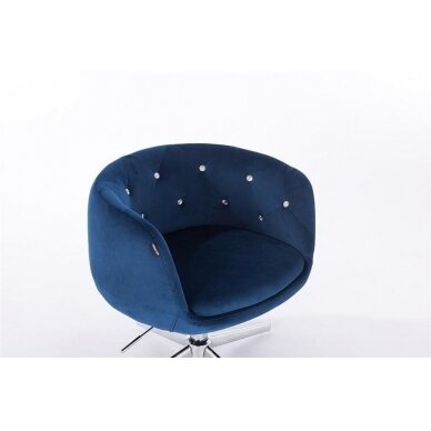 Кресло для салона красоты на устойчивой базе HR333CROSS, синий велюр 3
