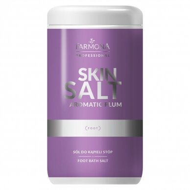 FARMONA aromatherapy bath salt for foot soaking and softening during pedicure SKIN SALT PLUM, 1400 g.