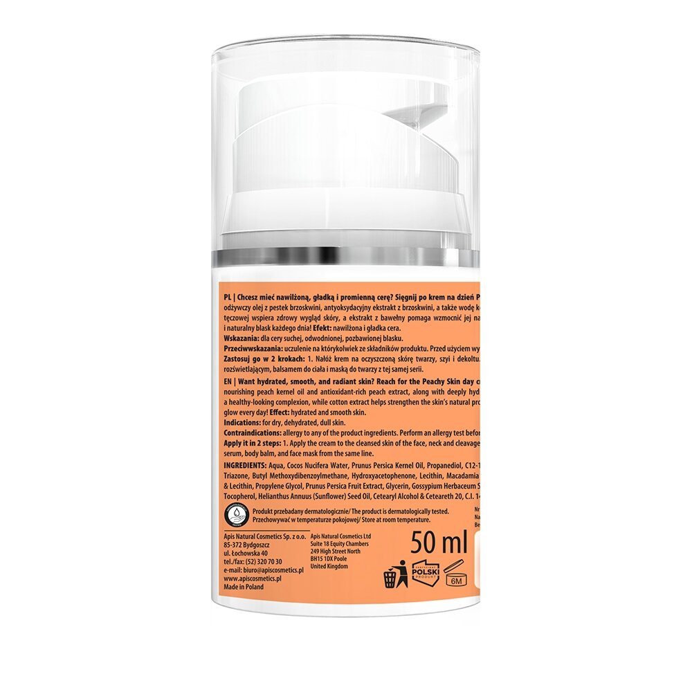 APIS PEACHY SKIN drėkinamasis dieninis kremas su SPF 20, 50 ml 1