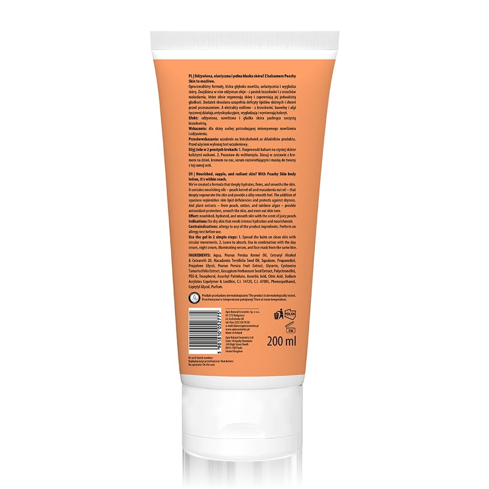 APIS PEACHY SKIN drėkinamasis kūno losjonas sausai odai, 200 ml 1