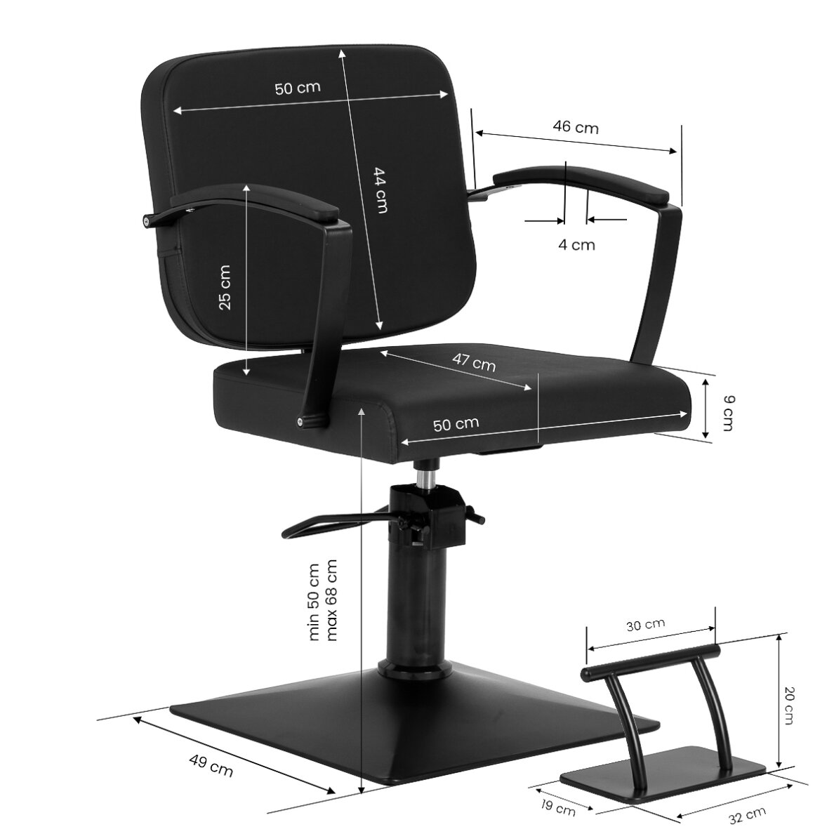 Professional barber chair HAIR SYSTEM EDGE, black 9 Professional barber chair HAIR SYSTEM EDGE, black 9