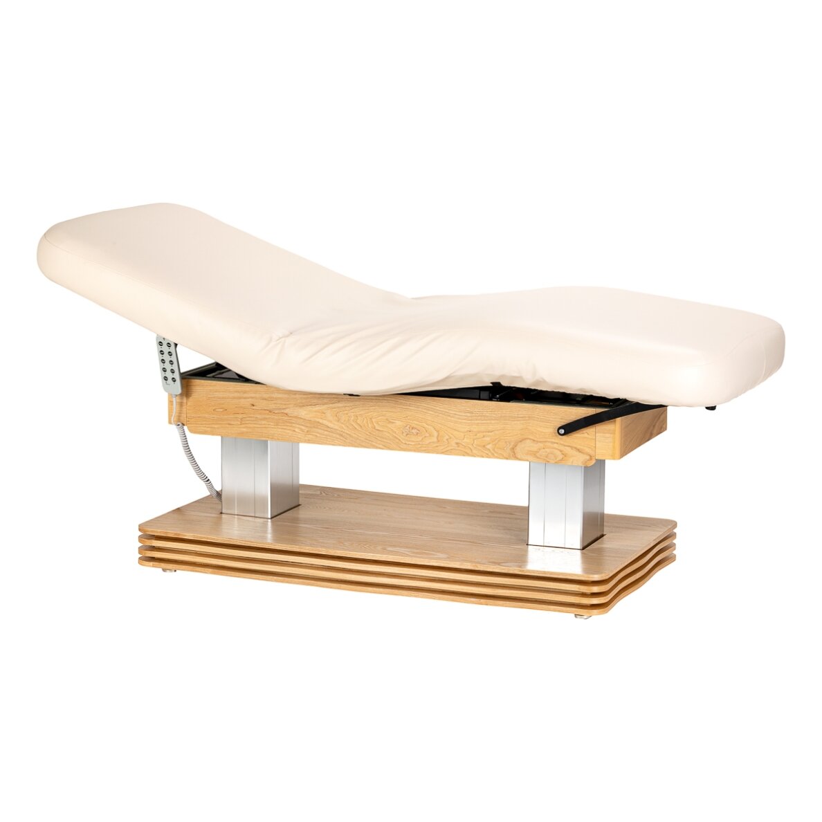 Профессиональный массажный и СПА-кровать SILLON COMFORT, бежевый с коричневым основанием. Профессиональный массажный и СПА-кровать SILLON COMFORT, бежевый с коричневым основанием.