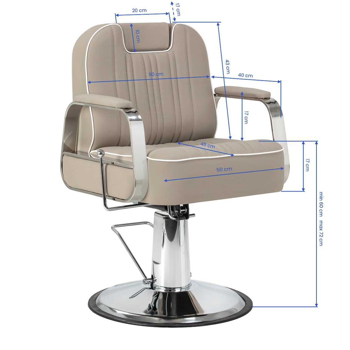 Professional barber chair for hairdressing salons and beauty salons GABBIANO RUFO, beige 11 Professional barber chair for hairdressing salons and beauty salons GABBIANO RUFO, beige 11