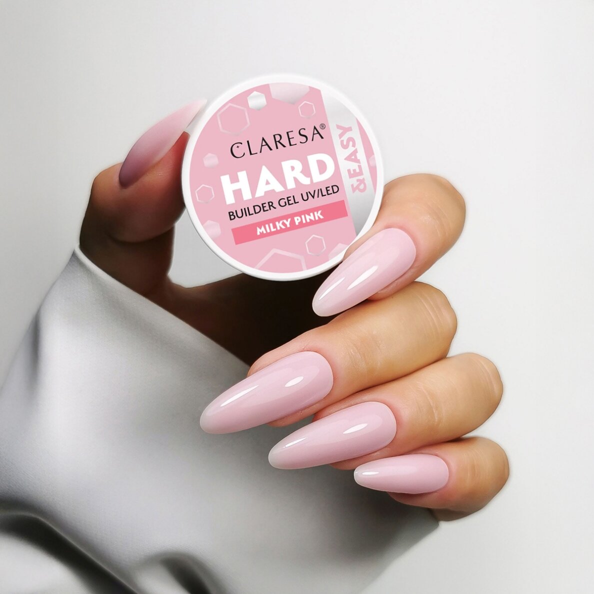 CLARESA BUILDER Hard&Easy statybinis gelis MILKY PINK, 45 g 3