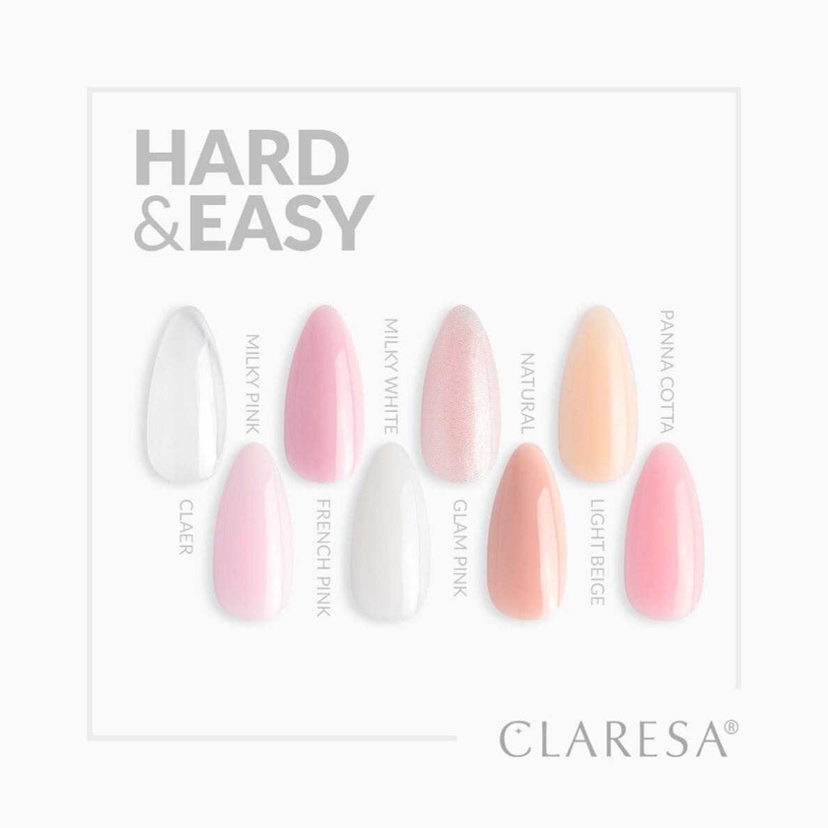 CLARESA BUILDER Hard&Easy statybinis gelis MILKY PINK, 45 g 4