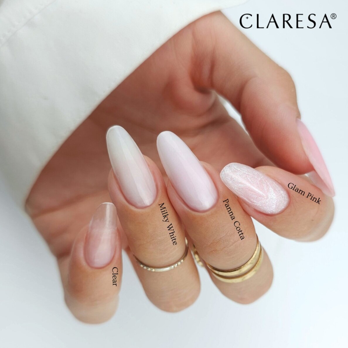 CLARESA BUILDER Hard&Easy statybinis gelis MILKY WHITE, 45 g 2