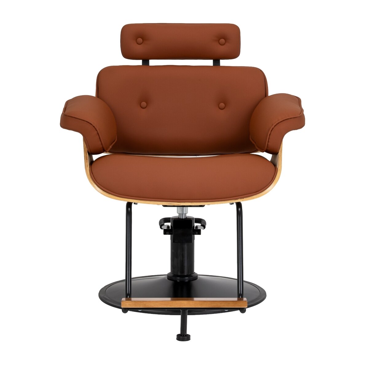 Professional barber chair with footrest and wooden elements GABBIANO FLORENCE, brown 2 Professional barber chair with footrest and wooden elements GABBIANO FLORENCE, brown 2