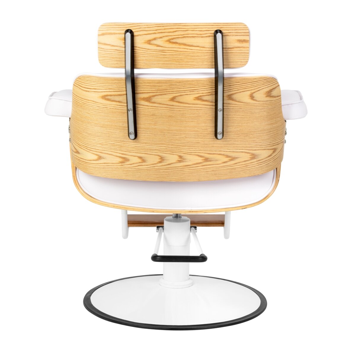 Professional barber chair with footrest and wooden elements GABBIANO FLORENCE, white 3 Professional barber chair with footrest and wooden elements GABBIANO FLORENCE, white 3