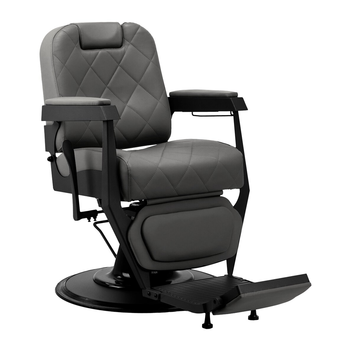 Professional barber chair for hairdressing salons and beauty salons GABBIANO BRUNO, gray with black base