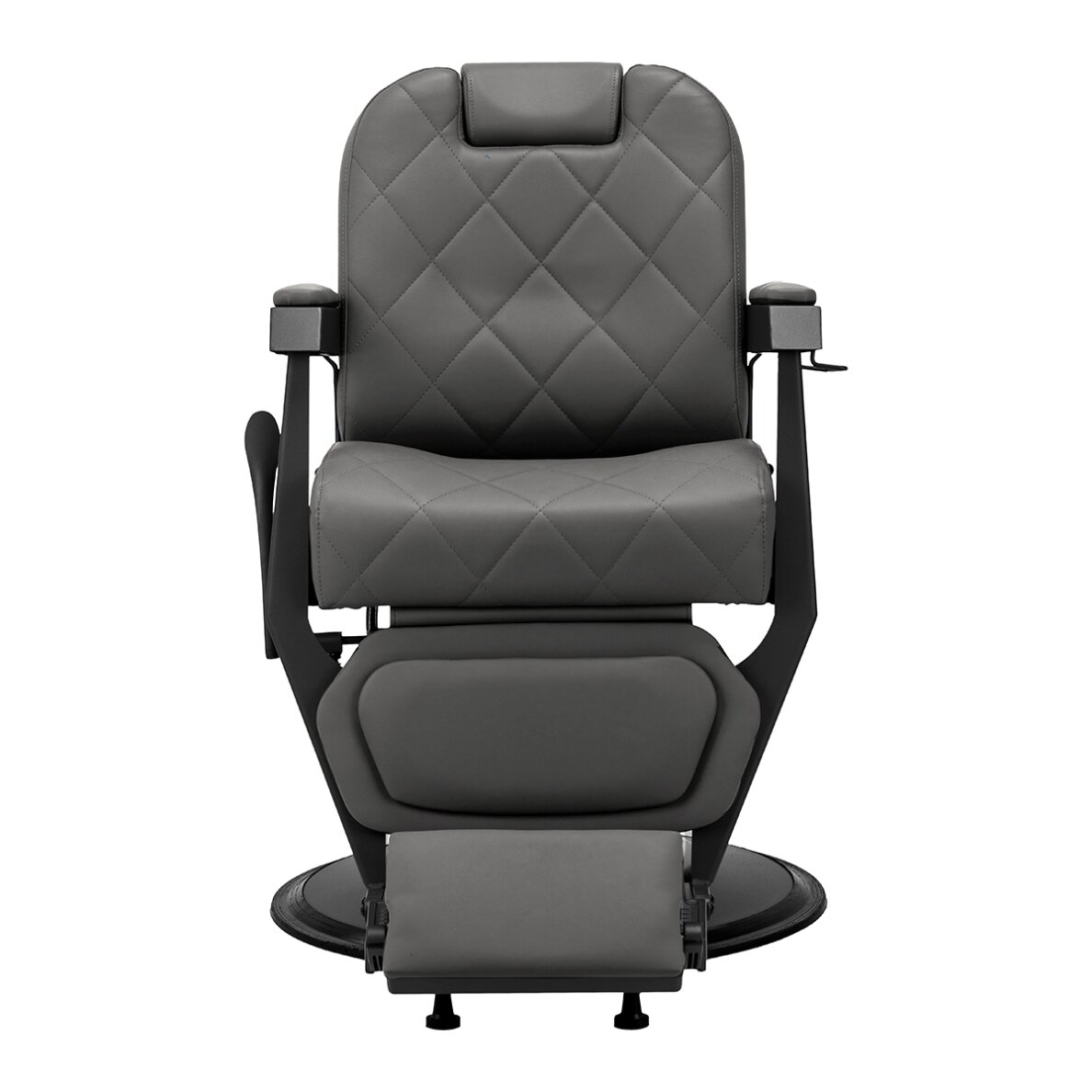 Professional barber chair for hairdressing salons and beauty salons GABBIANO BRUNO, gray with black base 3