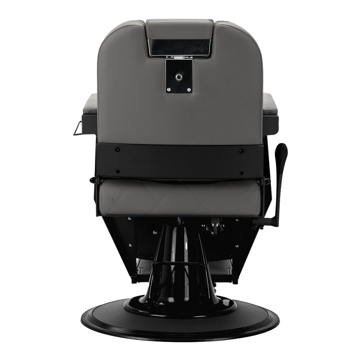Professional barber chair for hairdressing salons and beauty salons GABBIANO BRUNO, gray with black base 4