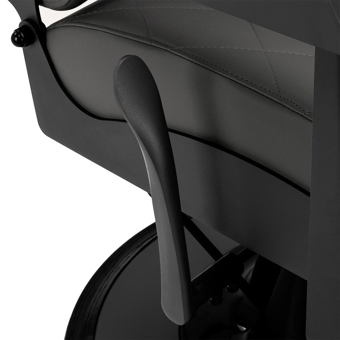 Professional barber chair for hairdressing salons and beauty salons GABBIANO BRUNO, gray with black base 7