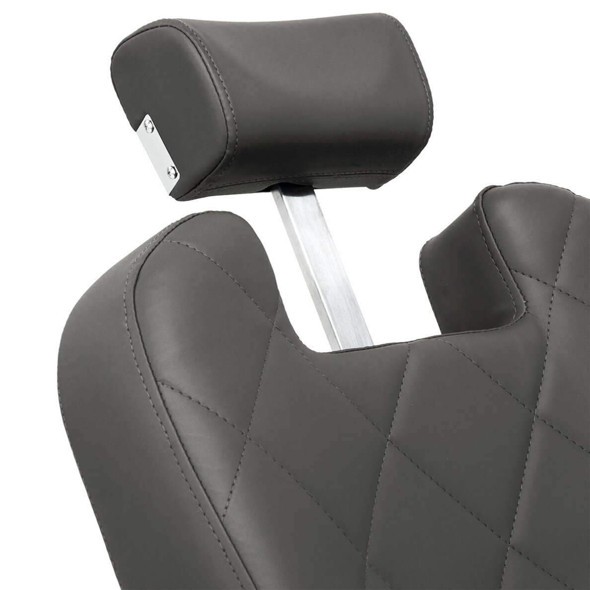 Professional barber chair for hairdressing salons and beauty salons GABBIANO BRUNO, gray with black base 11