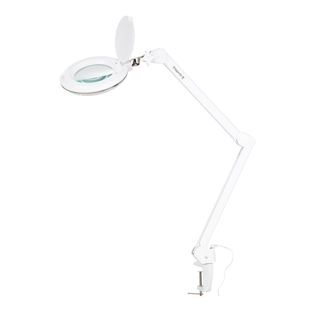 Profesionali kosmetologinė LED lempa - lupa ELEGANTE 6031, tvirtinama prie paviršių, baltos spalvos Profesionali kosmetologinė LED lempa - lupa ELEGANTE 6031, tvirtinama prie paviršių, baltos spalvos