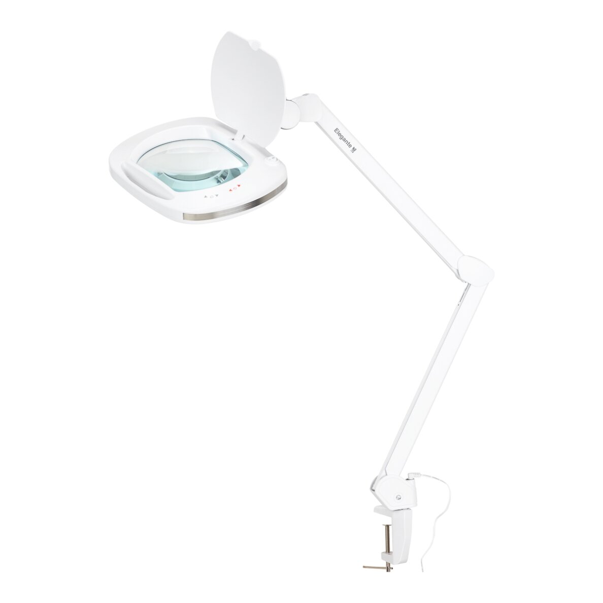 Profesionali kosmetologinė LED lempa - lupa ELEGANTE 6030, tvirtinama prie paviršių, baltos spalvos Profesionali kosmetologinė LED lempa - lupa ELEGANTE 6030, tvirtinama prie paviršių, baltos spalvos