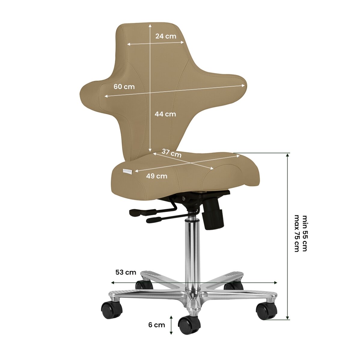 Professional craftsman's chair with adjustable seat angle AZZURRO SPECIAL 152, cream color 9 Professional craftsman's chair with adjustable seat angle AZZURRO SPECIAL 152, cream color 9