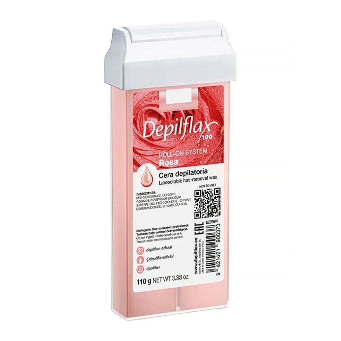 DEPILFLAX 100 kasetinis vaškas depiliacijai CREAMY ROSA, 110 g