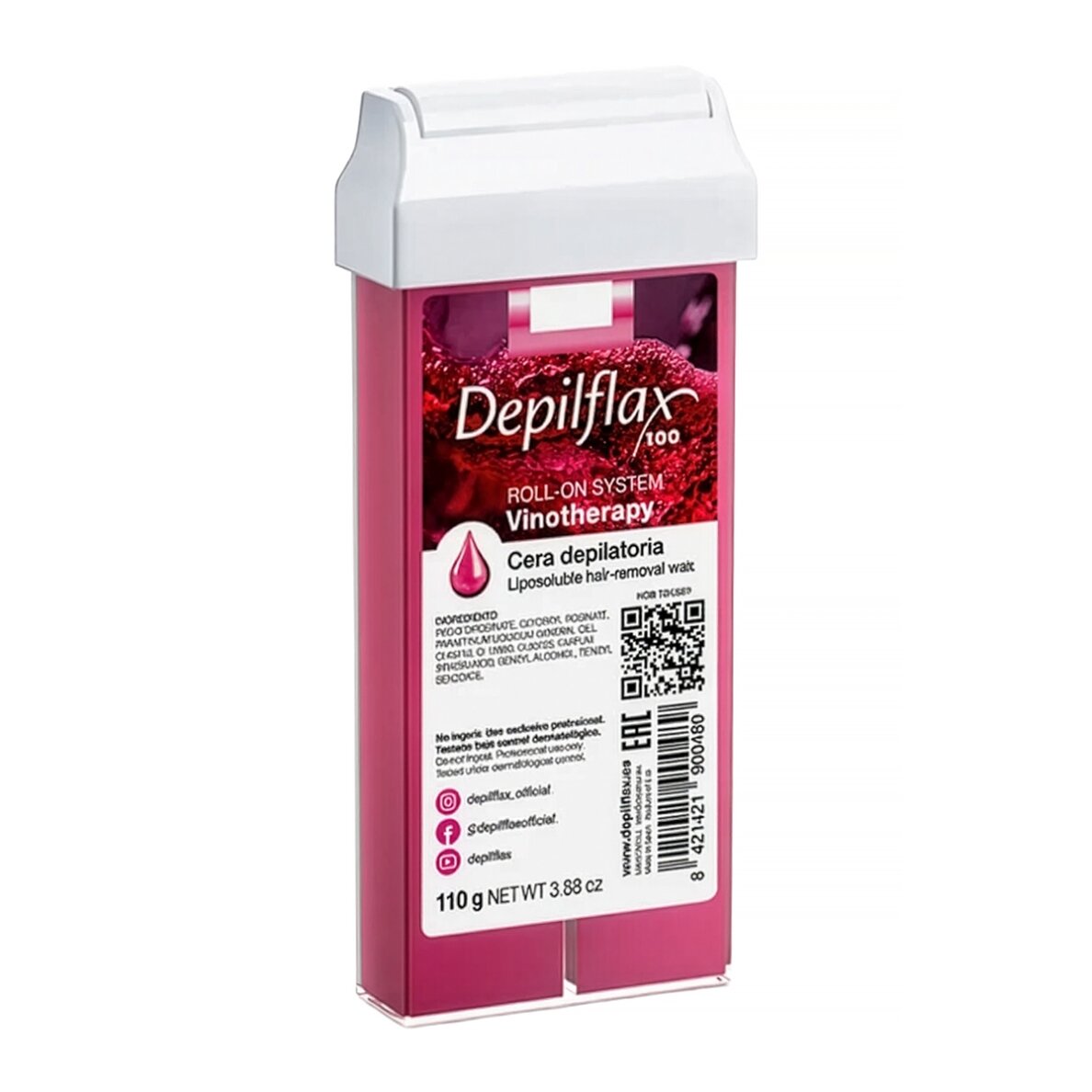 DEPILFLAX 100 kasetinis vaškas depiliacijai VINOTHERAPY, 110 g DEPILFLAX 100 kasetinis vaškas depiliacijai VINOTHERAPY, 110 g