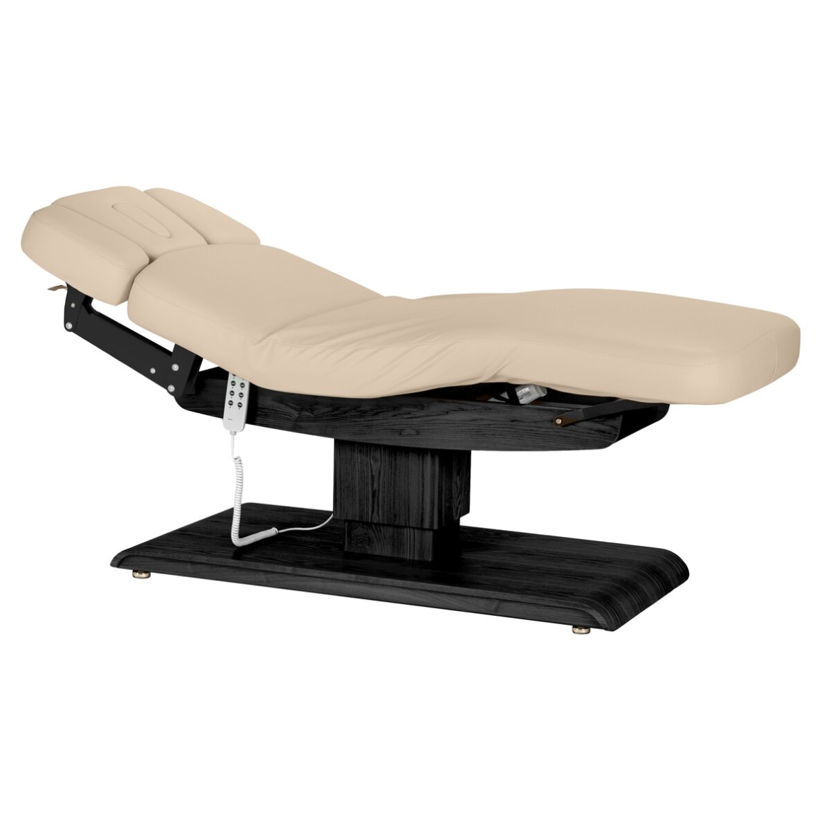 Professional electric massage and SPA bed SILLON RELAX, beige with black base Professional electric massage and SPA bed SILLON RELAX, beige with black base