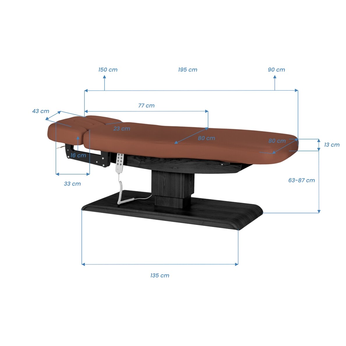 Professional electric massage and SPA bed SILLON RELAX, brown with black base 19 Professional electric massage and SPA bed SILLON RELAX, brown with black base 19