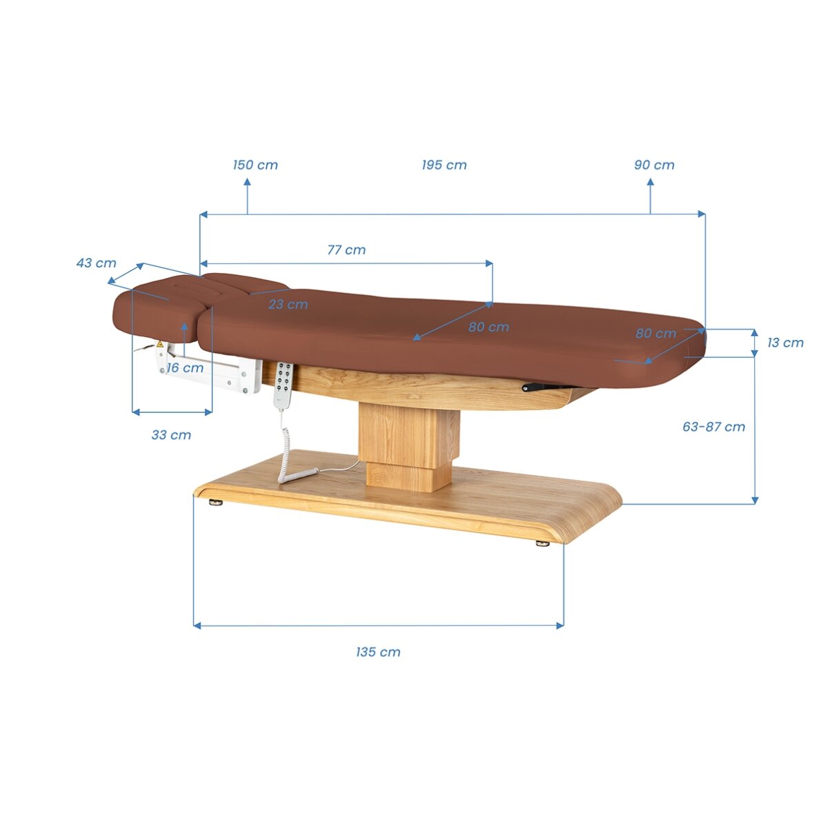 Professional electric massage and SPA bed SILLON RELAX, brown with light base 19