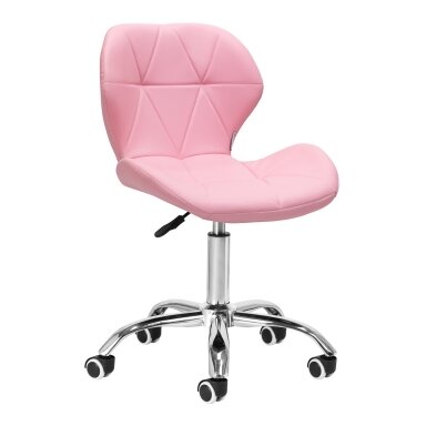 Professional beauty salon chair with wheels QS-06, pink color Professional beauty salon chair with wheels QS-06, pink color