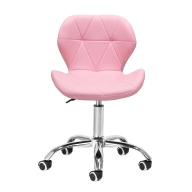 Professional beauty salon chair with wheels QS-06, pink color Professional beauty salon chair with wheels QS-06, pink color