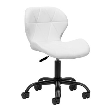 Professional beauty salon chair with wheels QS-06B, white color Professional beauty salon chair with wheels QS-06B, white color