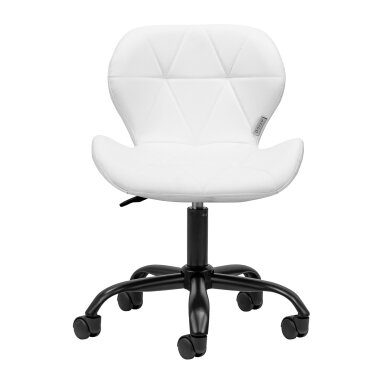 Professional beauty salon chair with wheels QS-06B, white color Professional beauty salon chair with wheels QS-06B, white color