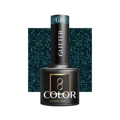 OCHO NAILS long-lasting hybrid nail polish for manicure GLITTER G16, 5 g. OCHO NAILS long-lasting hybrid nail polish for manicure GLITTER G16, 5 g.