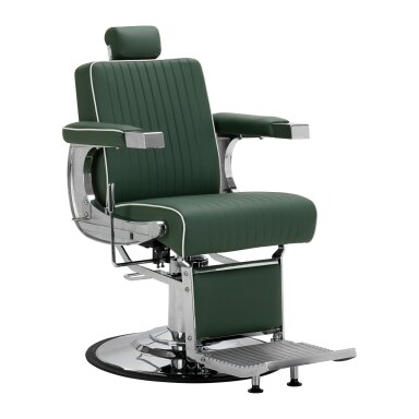Profesionali barberio kėdė kirpykloms ir barbershopams GABBIANO VISIONERIO, žalios spalvos Profesionali barberio kėdė kirpykloms ir barbershopams GABBIANO VISIONERIO, žalios spalvos